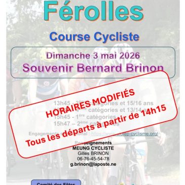 03/05/2026 – FÉROLLES – Changement des heures de départs
