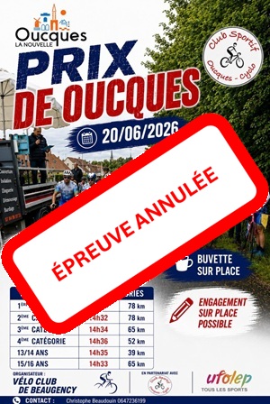 20/06/2026 – ANNULATION de la course de OUCQUES