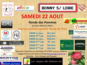 22/08/2026 – Ronde des Pommes à BONNY-SUR-LOIRE